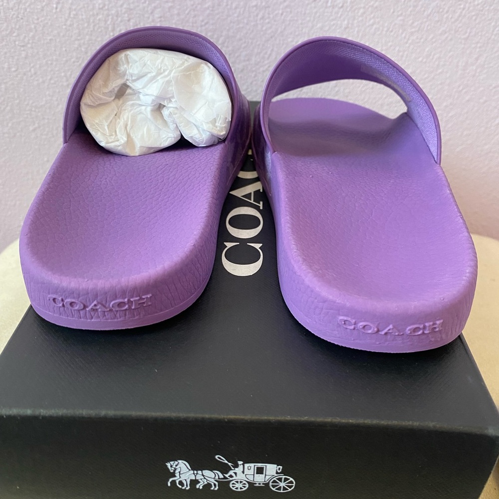 Coach Purple Udele Sport Slide in Signature Canvas Size 6 - Picture 3 of 6
